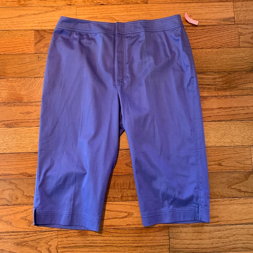 Debra Deroo Purple Capris, sz M, NWT $132